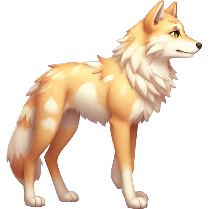 Anthro Colorful Shiny Fionbri-Falvie-sparkle-wolf-sona with shiny markings full body emoji