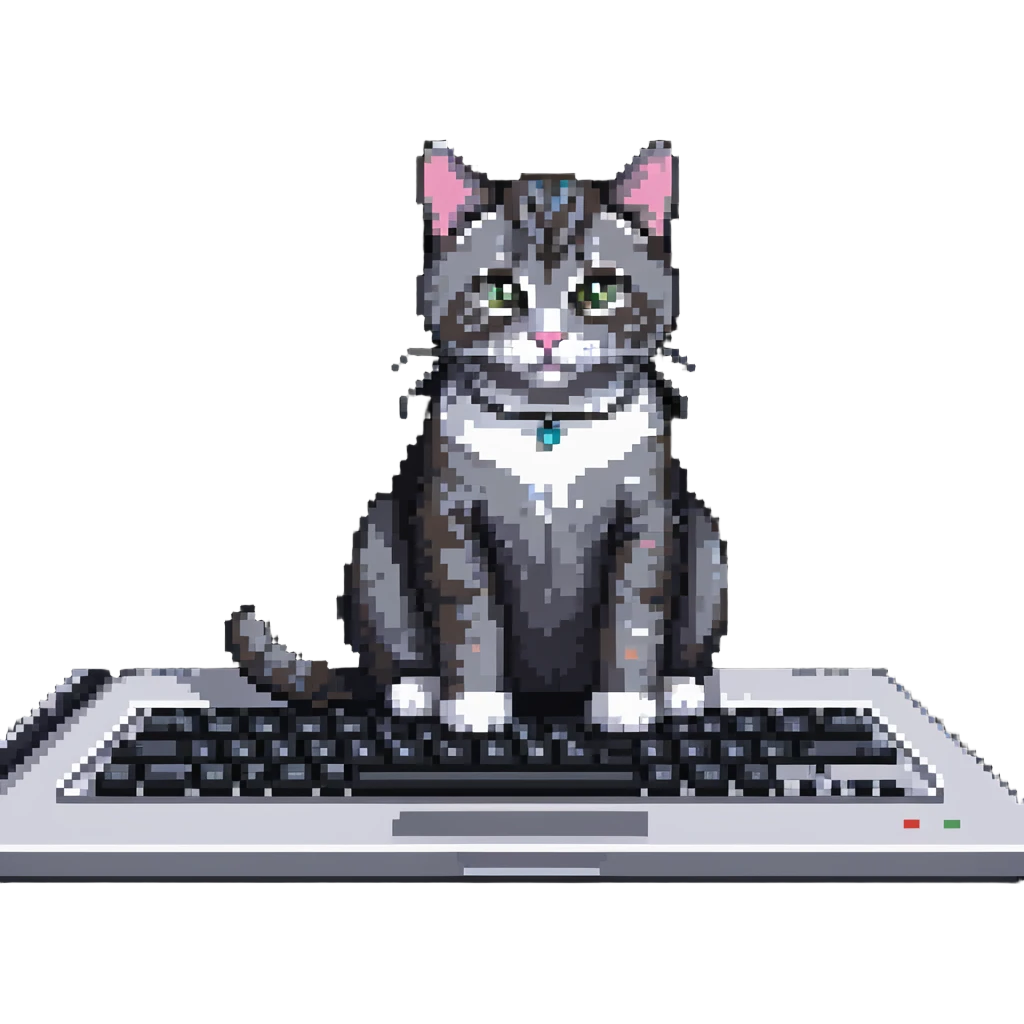 cat sitting on laptop computer keyboard emoji