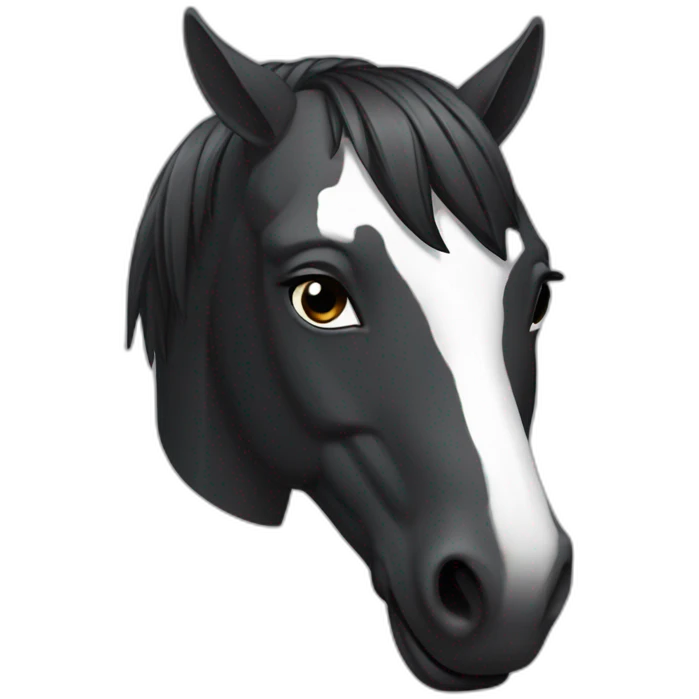 Cheval noir emoji