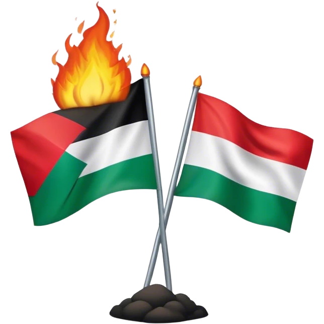 palestine flag nuking israel flag emoji