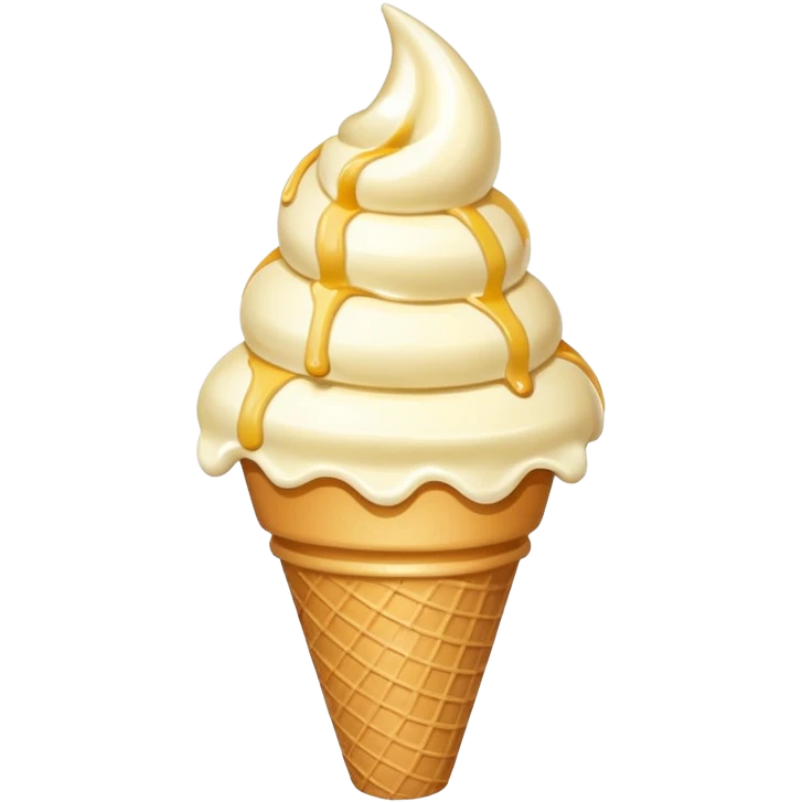 shy vanilla ice cream in a cone emoji