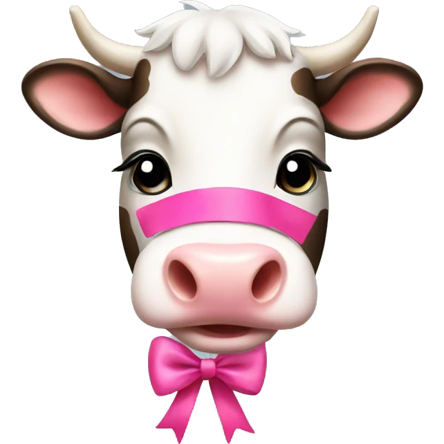 Cow with a pink bow  emoji