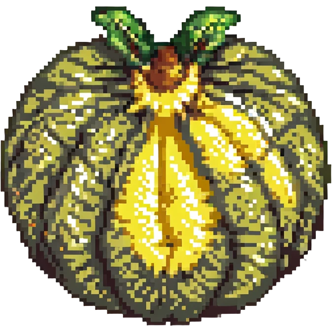 whole durian fruit, pixel art style, isolated on white background emoji