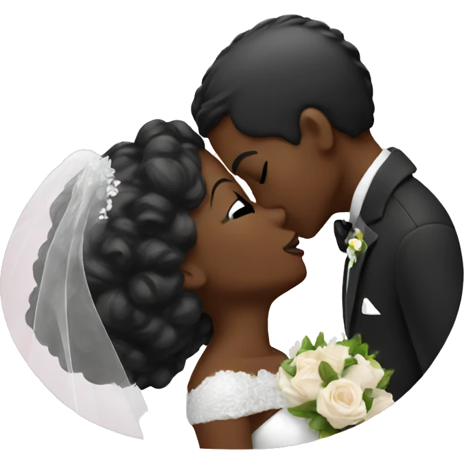 Black Brides kissing emoji