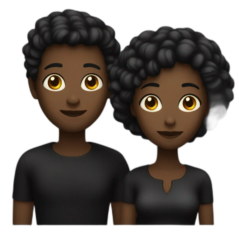 Homme noir sur une femme noir emoji