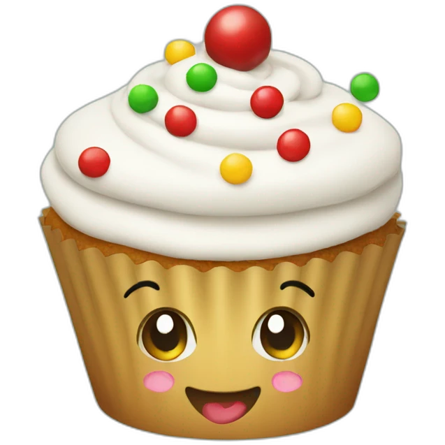 Happy Christmas cupcake emoji