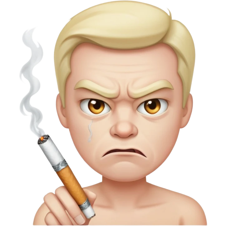 Angry face with cigarette emoji