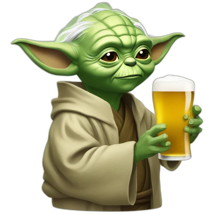 Yoda qui boit une bière emoji
