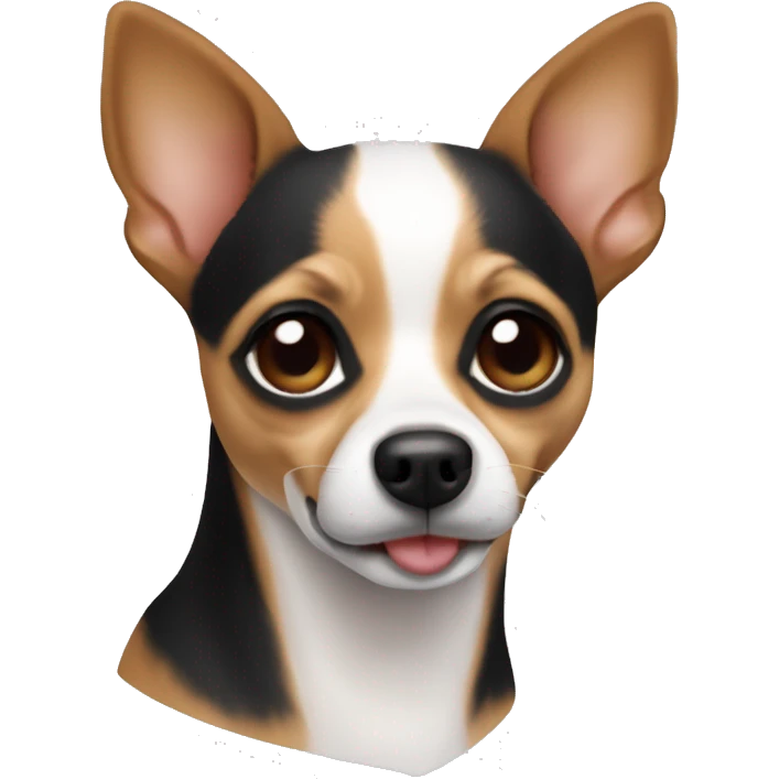 Chihuahua jack russel with all brown face except nose emoji