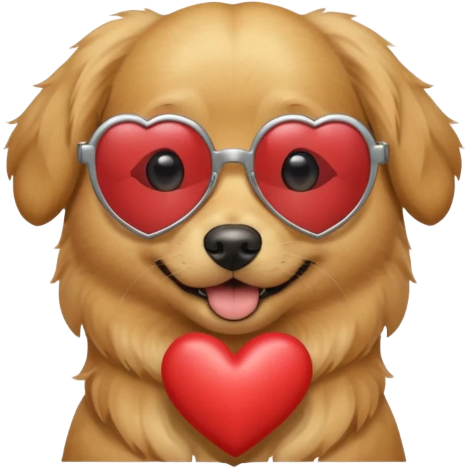 Dog with heart glasses emoji