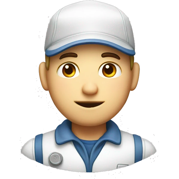 a milkman with a bored expression with eyebags, no mustache, with a cap saying "Milkman", white skin emoji