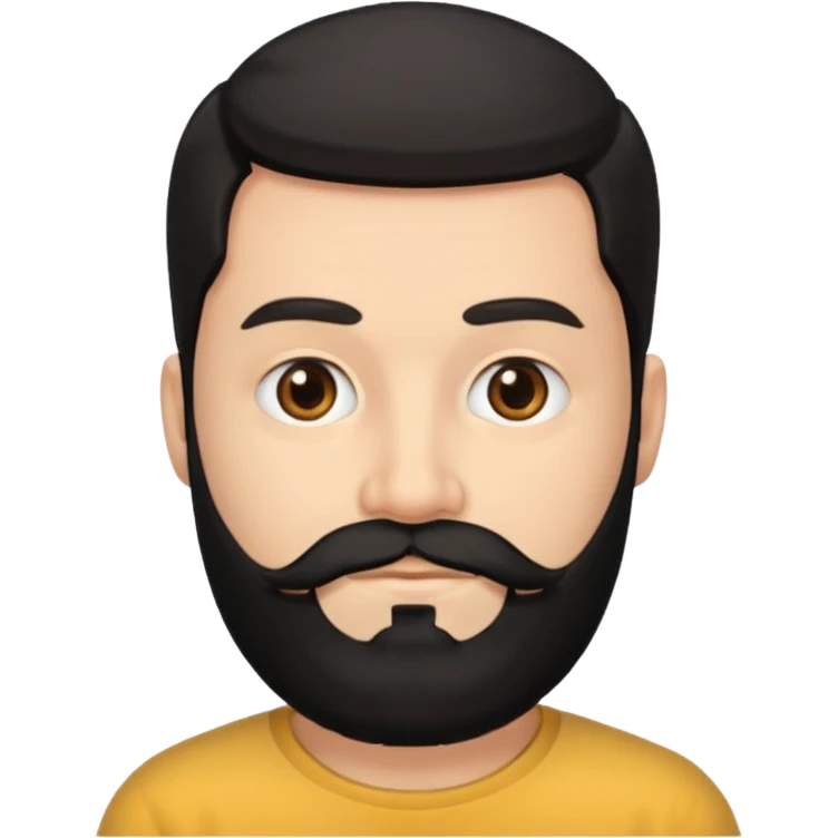 Hombre blanco con barba negra emoji