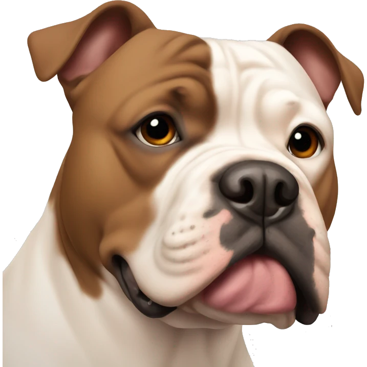 brown american bully with erect ears emoji