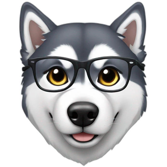 Husky With glasses emoji