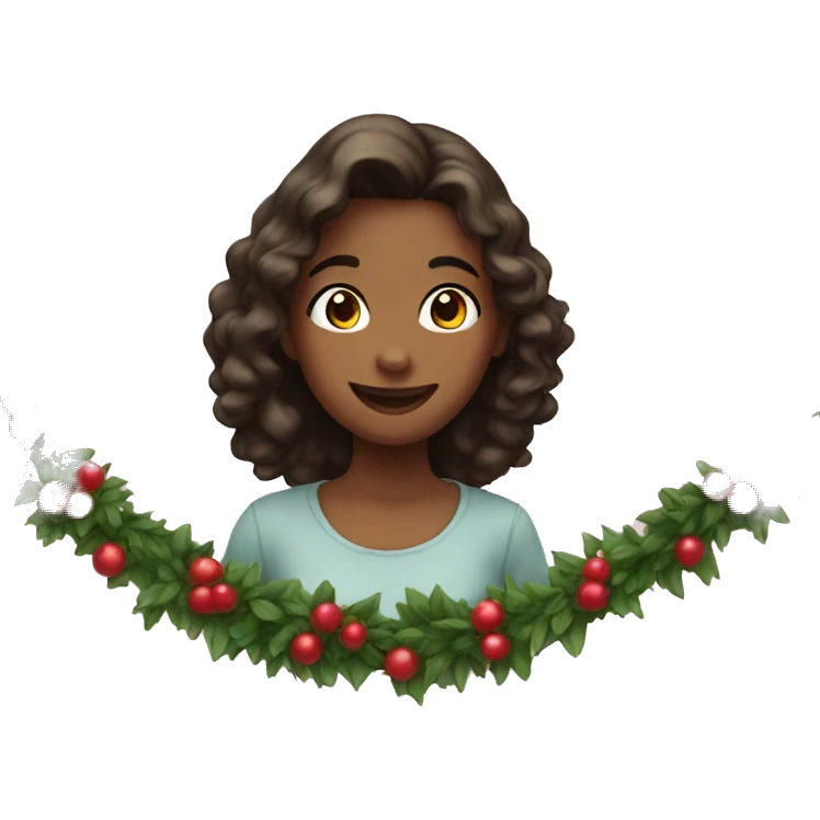 Girl hanging garland emoji