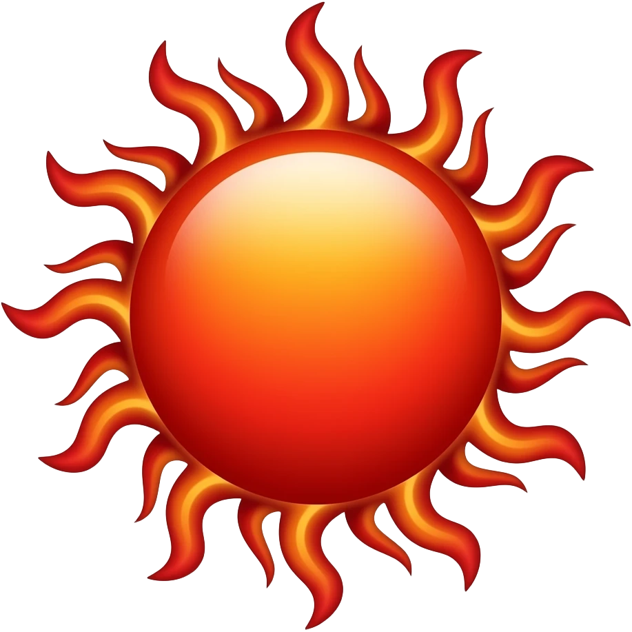 Red sun emoji