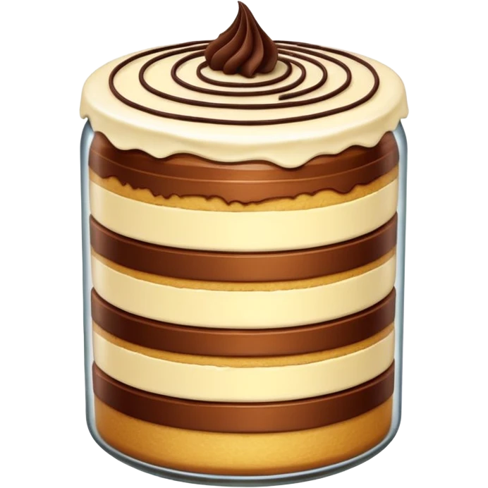 A layered little jar of cake that is gold emoji