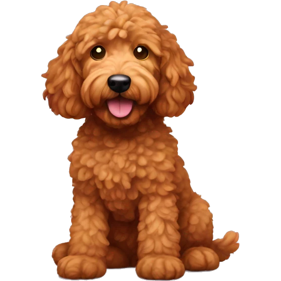 Red golden doodle dog emoji