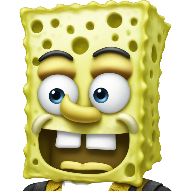SpongeBob looking fancy emoji