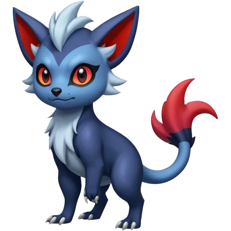 Exotic colorful cool handsome elemental exotic Zorua-Absol-Salandit-fusion (full body) emoji