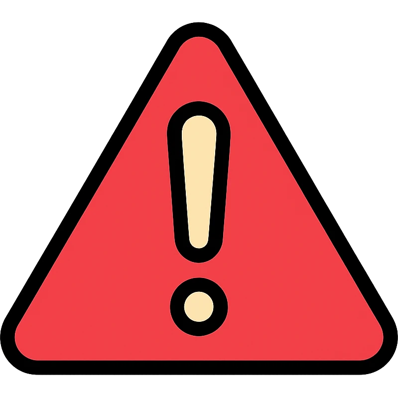 danger symbol, bold, high contrast, simple, modern icon style emoji