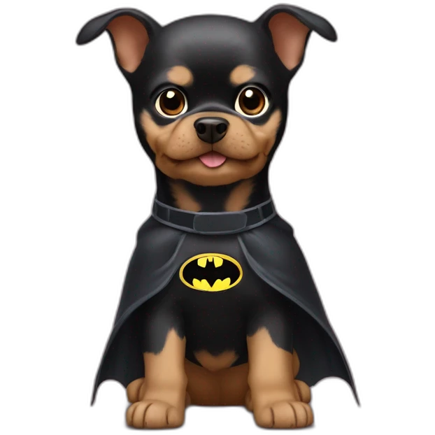 Dog puppie Yorkshire with Batman Costume emoji