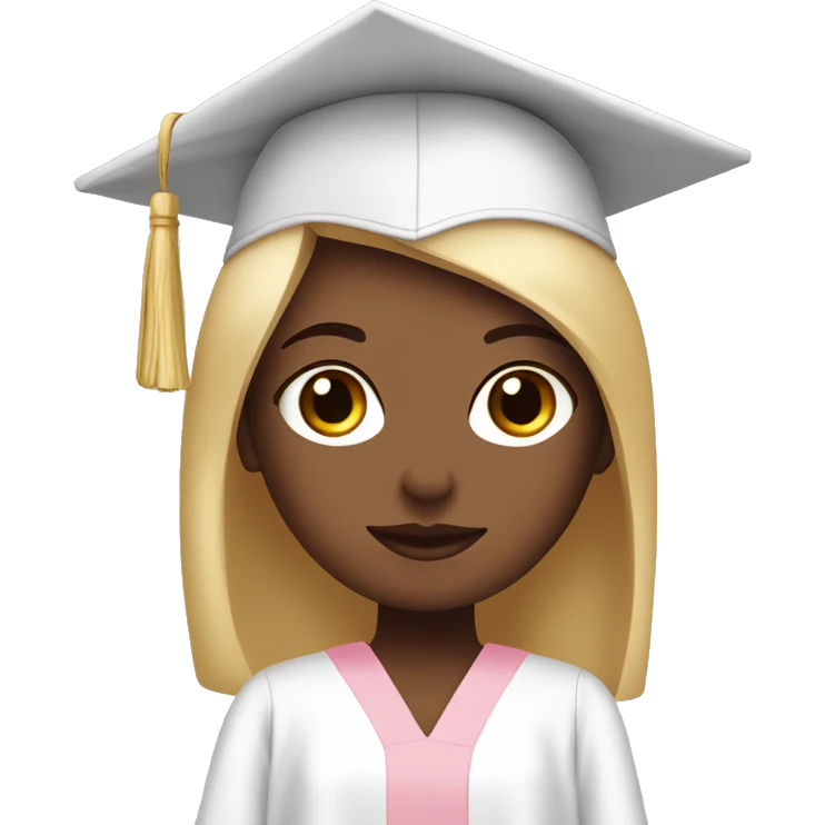 White Girl wearing baby pink graduation gown emoji