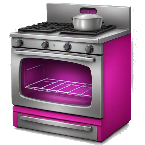 Realistic fuschia oven isolated.  emoji