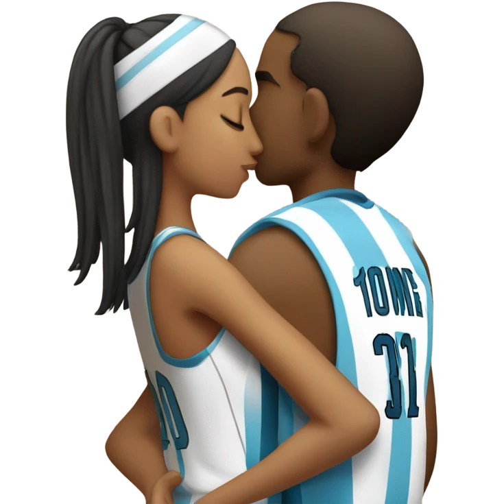 basquetball player kissing an Argentinean girl emoji
