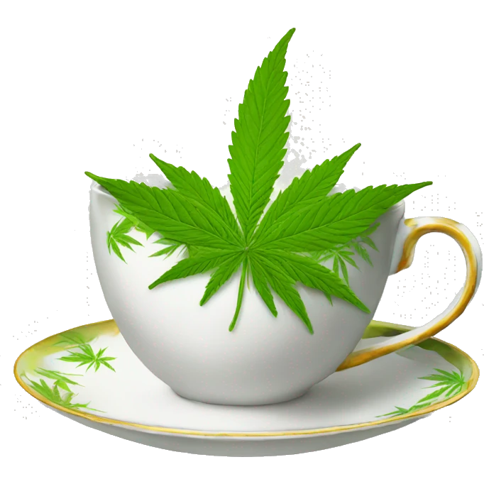 Cannabis tea in a teacup  emoji