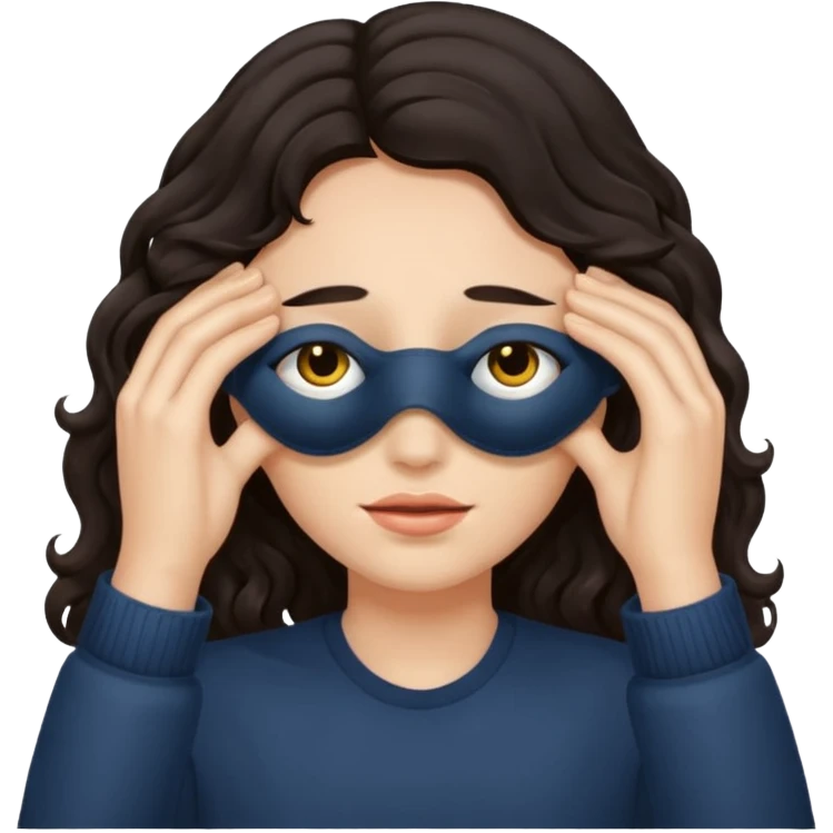 Hair over face emoji