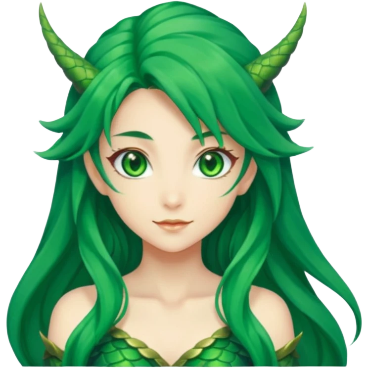 Anime Green DragonGirl She/Her emoji
