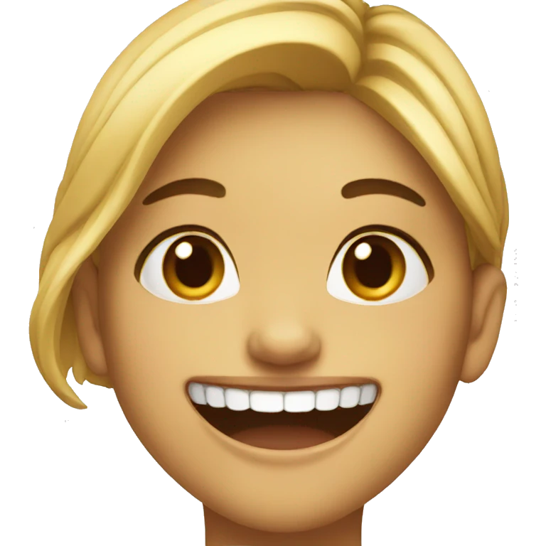 Girl with big smile and big mouth  emoji