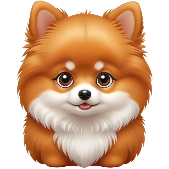 Baby Pomeranian with big eyes, head tilted down  emoji