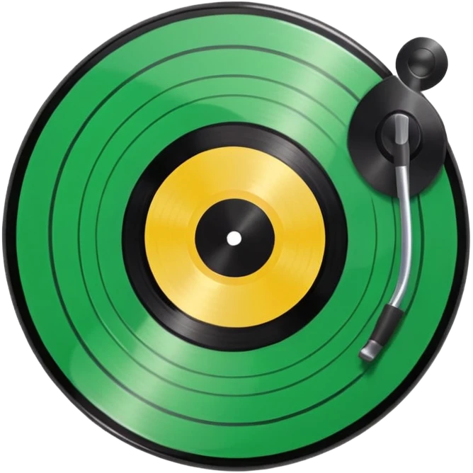 Vinyl record with green point  emoji