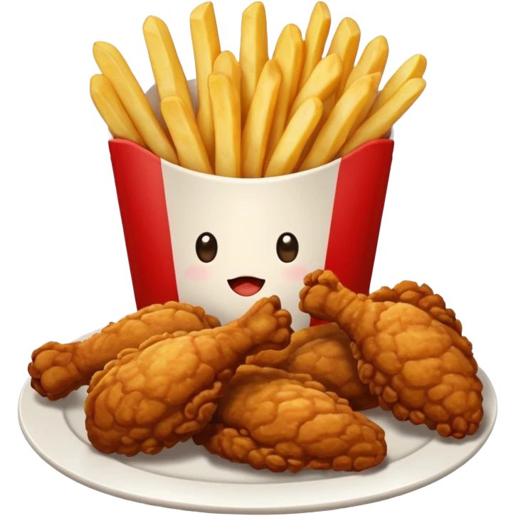 Fried chicken with fries emoji