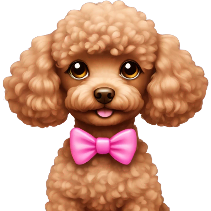 brown toy poodle with pink bow emoji