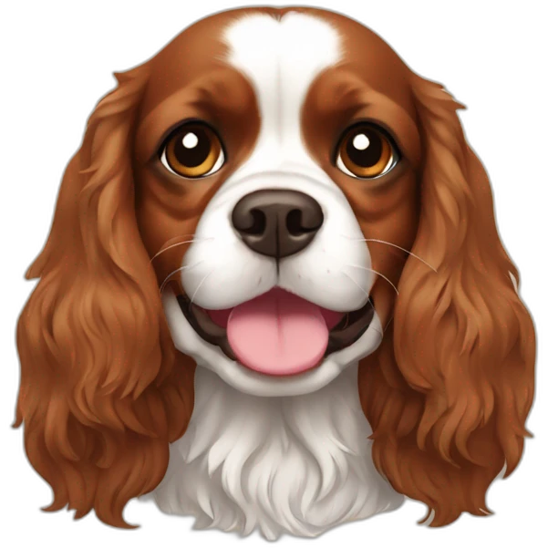 Happy brown King Charles spaniel emoji