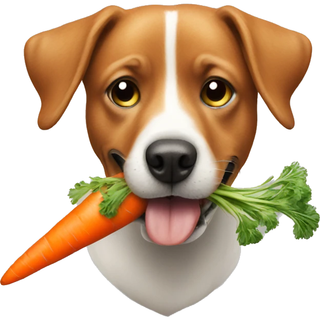 Dog eating carrot emoji