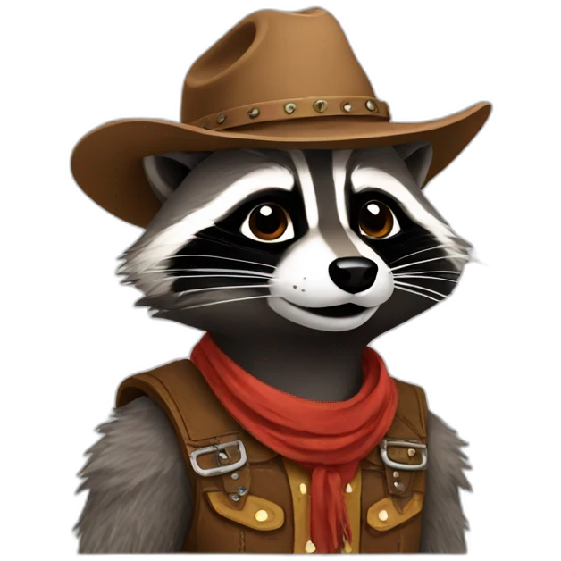 raccoon cowboy hello emoji