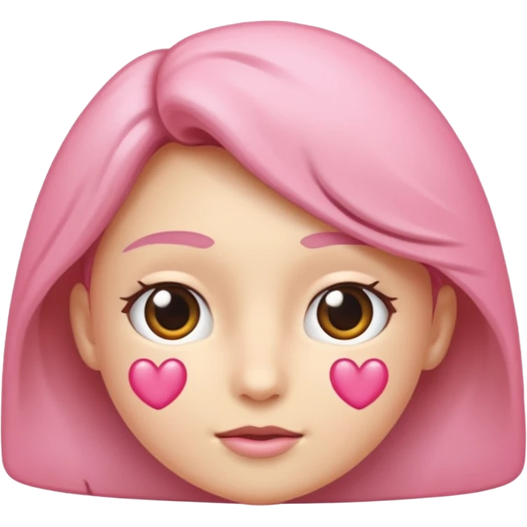 Um coração cor de rosa claro enormee,sem cara e atenção com vários acessórios super fofoss emoji