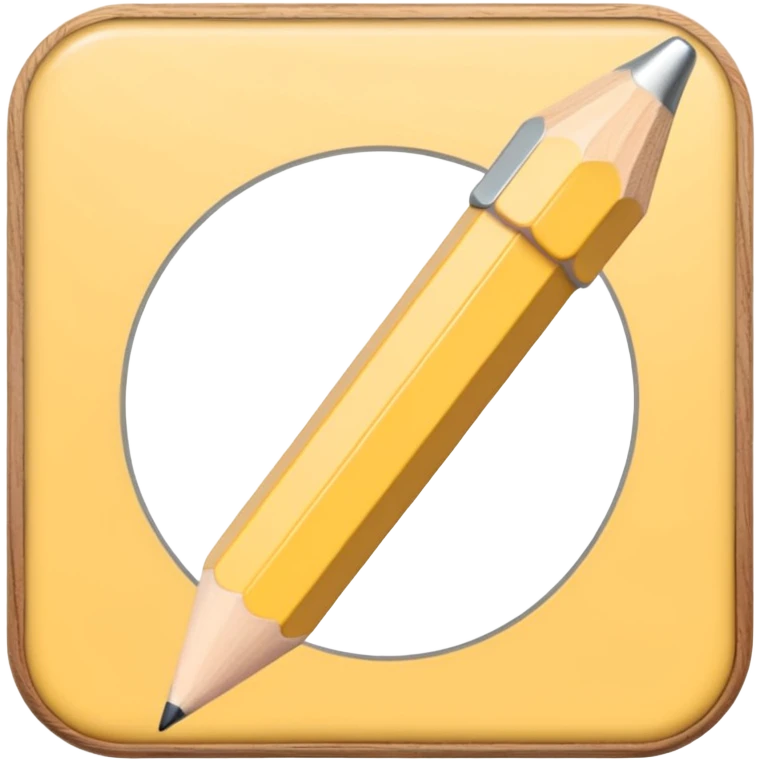 Pencil icon in chibi style, pastel colors emoji
