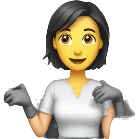 a women working in a glovebox emoji