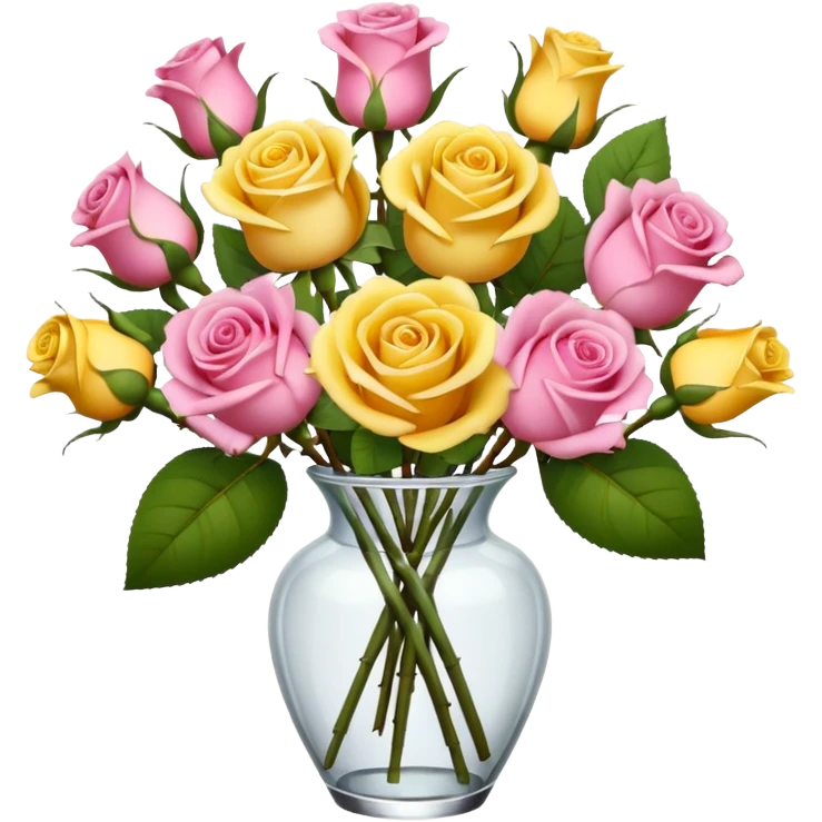 a beautiful pink and yellow rose bouquet emoji