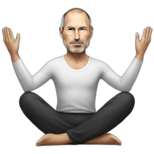Steve Jobs doing yoga emoji