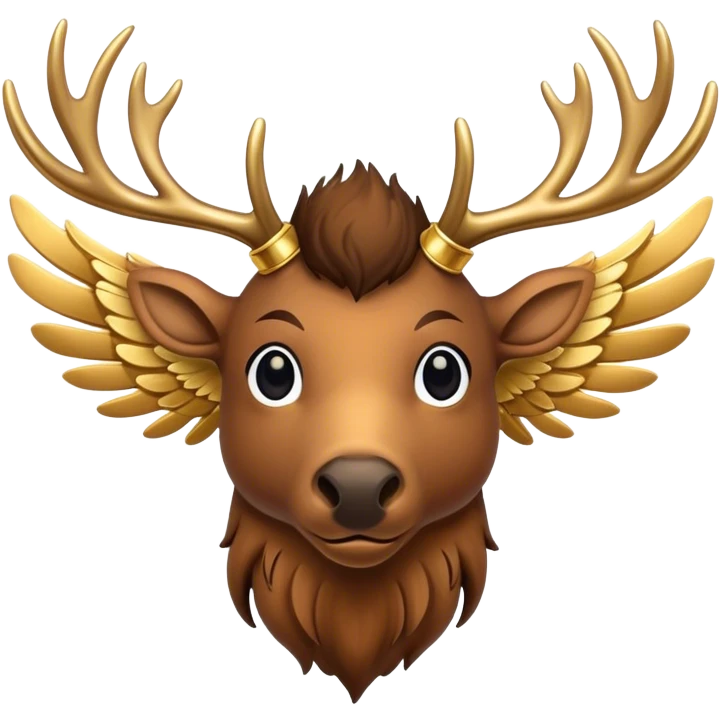Elk with wings with gold accents emoji
