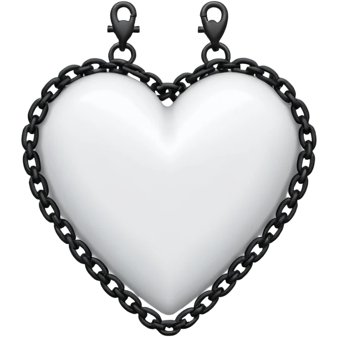 white goth heart with black studs or chains emoji