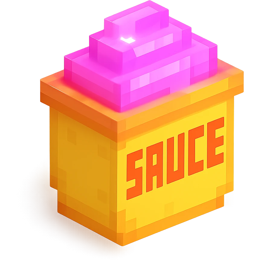 сделай соус из фастфуда розовый светящийся, no background  emoji