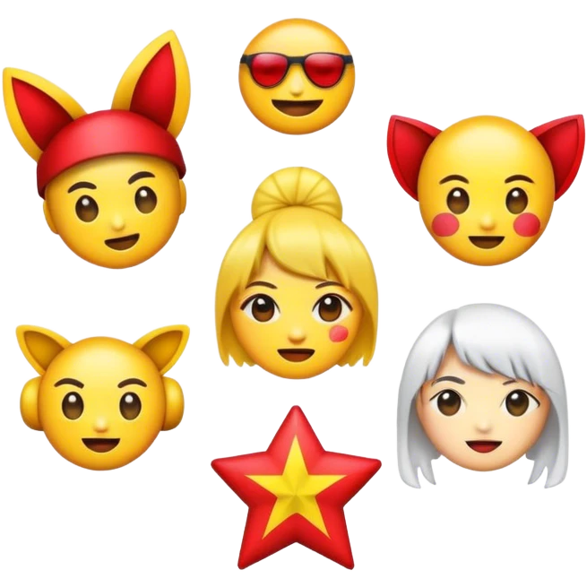 Cinematic Realistic V-pop Music Pop Culture Emoji, showcasing a modern, energetic representation of Vietnamese pop culture rendered with vivid textures and dynamic, colorful lighting. emoji