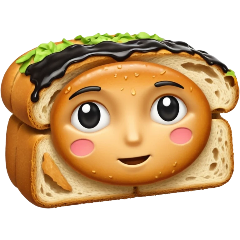 Mascara and bread emoji